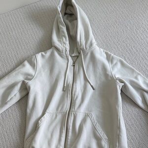 H&M White Zip-Up Hoodie